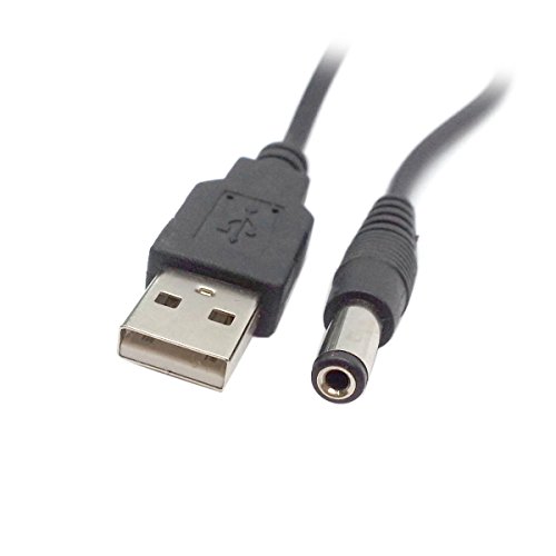 JSER USB 2.0 tipo A macho a 5.5 x 2.5 mm DC 5V enchufe de alimentación barril cable de carga 80 cm